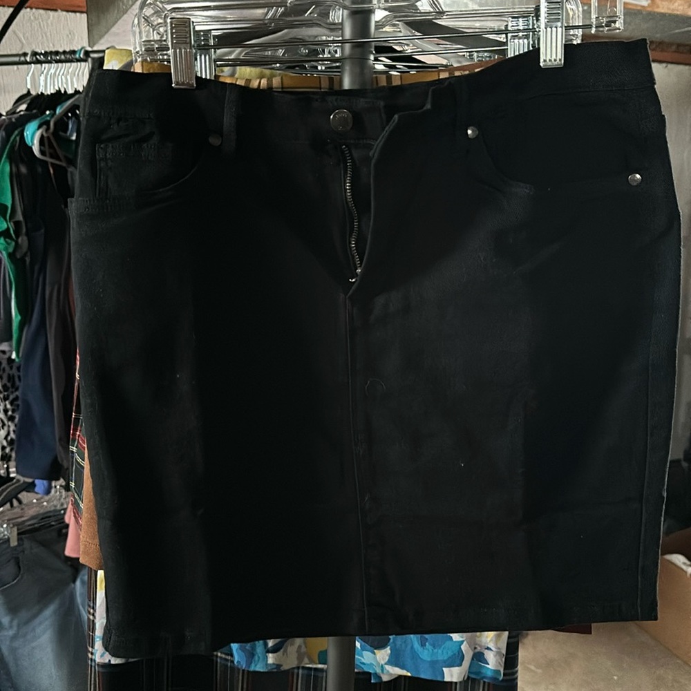 Denim knee length skirt